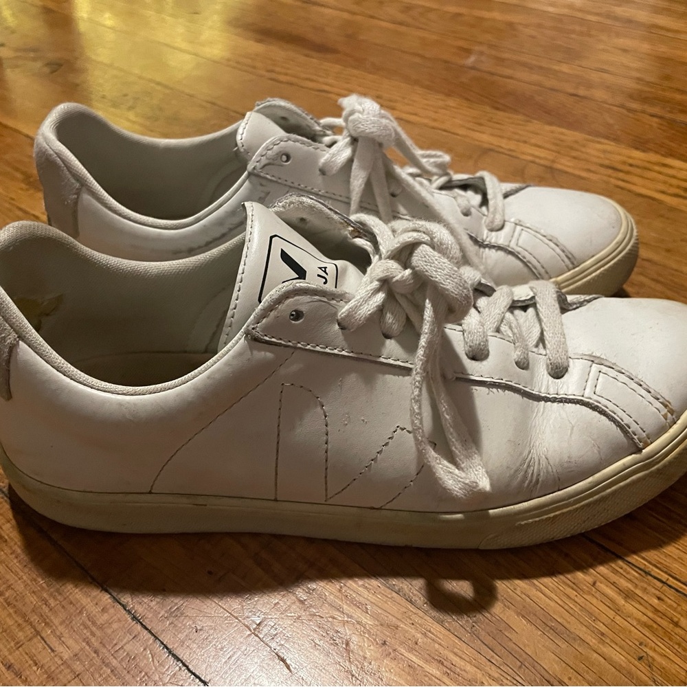 Veja Off-White Lace-Up Sneakers